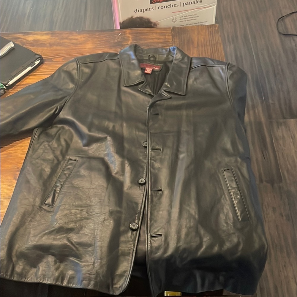 Merona Black Leather Jacket